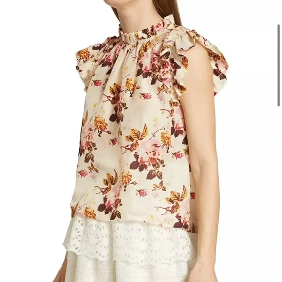 Sea New York Esme Floral Ruffle Top Size Small - Picture 3 of 9